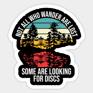 Funny Disc Golf Basket Wandering Art For Disc Golf Players Sticker